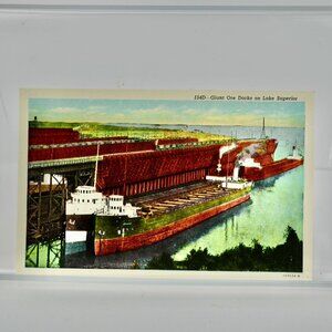 Giant Ore Docks Lake Superior Minnesota Vintage Postcard UNUSED